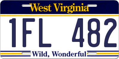 WV license plate 1FL482