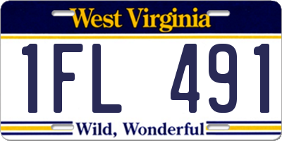 WV license plate 1FL491