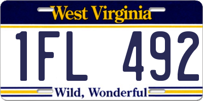 WV license plate 1FL492