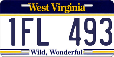WV license plate 1FL493