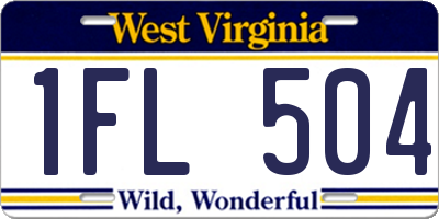WV license plate 1FL504