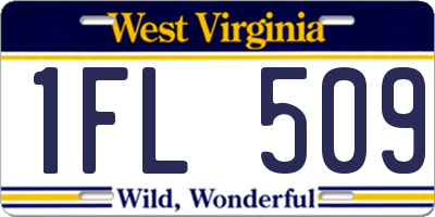 WV license plate 1FL509