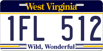 WV license plate 1FL512