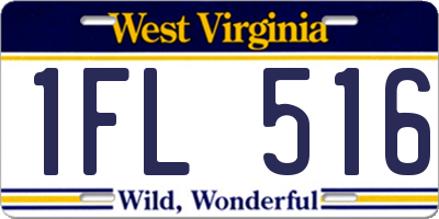 WV license plate 1FL516