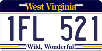 WV license plate 1FL521
