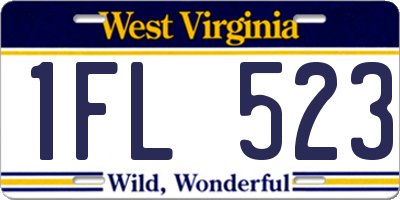 WV license plate 1FL523