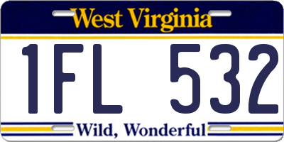 WV license plate 1FL532