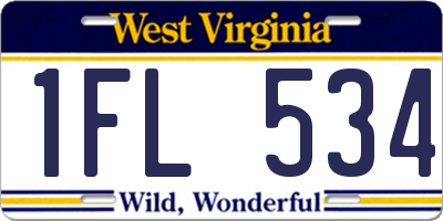 WV license plate 1FL534