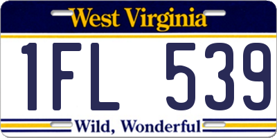 WV license plate 1FL539