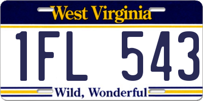 WV license plate 1FL543