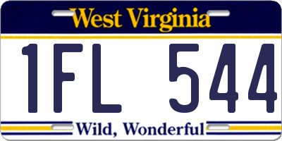 WV license plate 1FL544