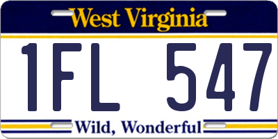 WV license plate 1FL547