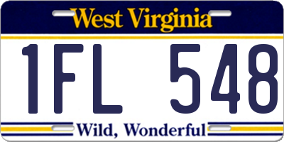 WV license plate 1FL548