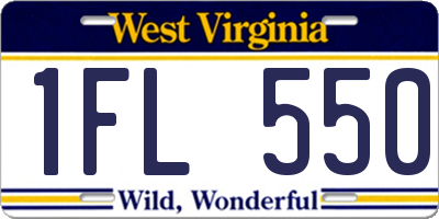 WV license plate 1FL550