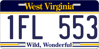 WV license plate 1FL553