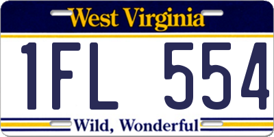 WV license plate 1FL554