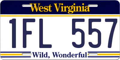 WV license plate 1FL557