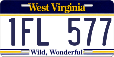 WV license plate 1FL577