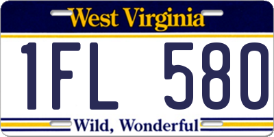 WV license plate 1FL580