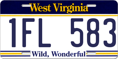 WV license plate 1FL583