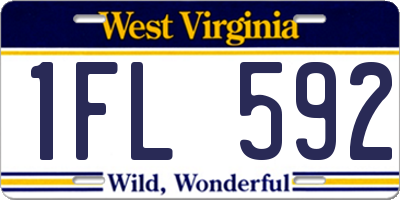 WV license plate 1FL592