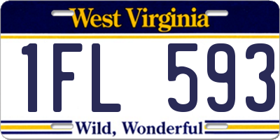 WV license plate 1FL593