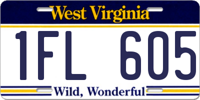 WV license plate 1FL605