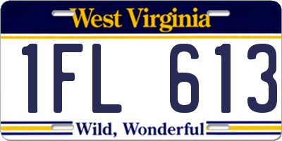 WV license plate 1FL613