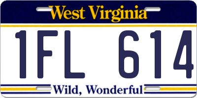 WV license plate 1FL614