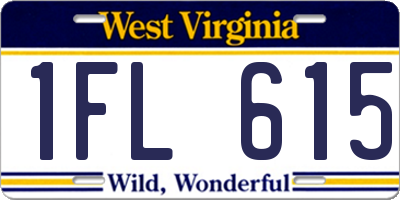 WV license plate 1FL615