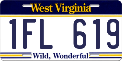 WV license plate 1FL619