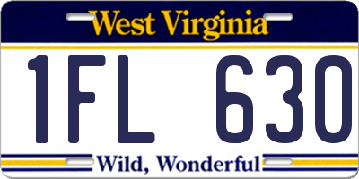WV license plate 1FL630