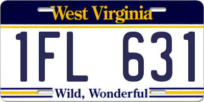 WV license plate 1FL631