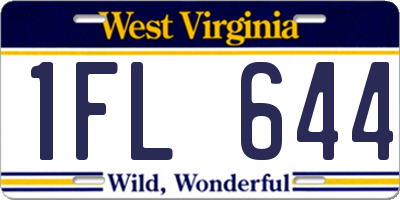 WV license plate 1FL644