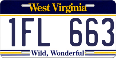 WV license plate 1FL663