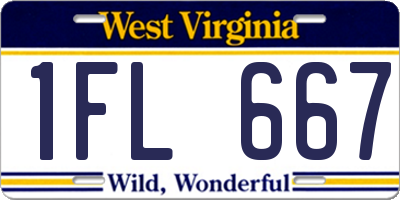 WV license plate 1FL667