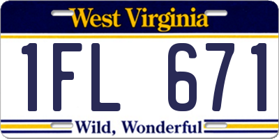 WV license plate 1FL671