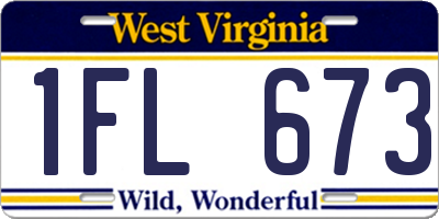 WV license plate 1FL673
