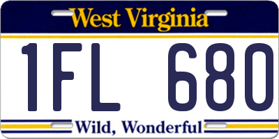 WV license plate 1FL680
