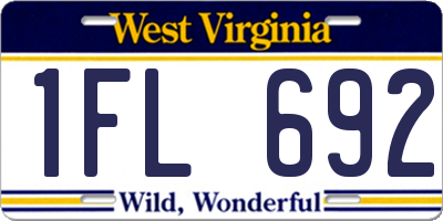 WV license plate 1FL692