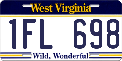 WV license plate 1FL698
