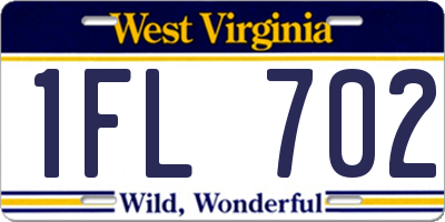 WV license plate 1FL702