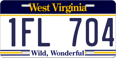 WV license plate 1FL704