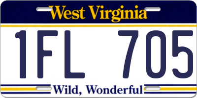 WV license plate 1FL705