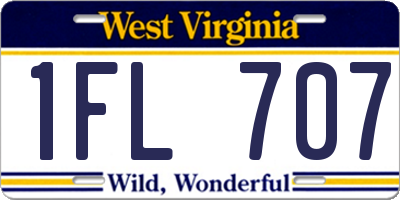 WV license plate 1FL707