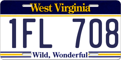 WV license plate 1FL708