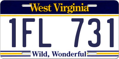 WV license plate 1FL731