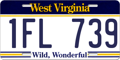 WV license plate 1FL739