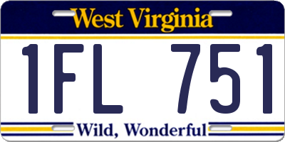 WV license plate 1FL751
