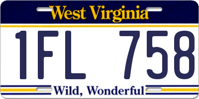 WV license plate 1FL758